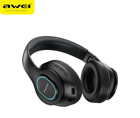AWEI A100BL Foldable Bluetooth Over‑Ear Headphones, HiFi Stereo，black In Australia - Darrahopens