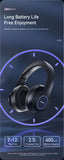AWEI A100BL Foldable Bluetooth Over‑Ear Headphones, HiFi Stereo，black