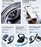 ARC 6 Music Edition Open‑Ear Wireless Earbuds, Dolby Atmos Spatial Audio, AI Real‑Time Translation,Lvory