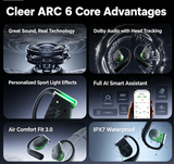 ARC 6 Sport Edition Open‑Ear Bluetooth Earbuds, IPX7 Waterproof Sports Headphones,orange In Australia - Darrahopens