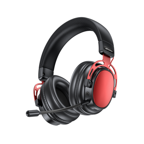 AWEI AT36 Tri‑Mode Wireless Gaming Headset, Low‑Latency 2.4G Bluetooth，red