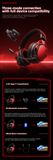 AWEI AT36 Tri‑Mode Wireless Gaming Headset, Low‑Latency 2.4G Bluetooth，red