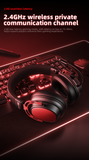 AWEI AT36 Tri‑Mode Wireless Gaming Headset, Low‑Latency 2.4G Bluetooth，red