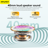 AWEI AT6 Wireless Bluetooth Over‑Ear Headphones, 40mm Driver Stereo Headset, beige In Australia - Darrahopens