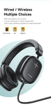AWEI AT6 Wireless Bluetooth Over‑Ear Headphones, 40mm Driver Stereo Headset, beige