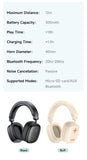 AWEI AT6 Wireless Bluetooth Over‑Ear Headphones, 40mm Driver Stereo Headset, black