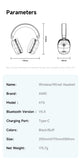 AWEI AT6 Wireless Bluetooth Over‑Ear Headphones, 40mm Driver Stereo Headset, black