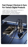 C-857 33W PD Fast Car Charger, Dual Port Cigarette Lighter Power Adapter，coffee
