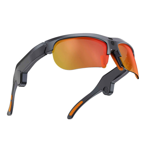 E08 Smart Bluetooth Cycling Sunglasses with Camera, UV400 Outdoor Sports Glasses，orange In Australia - Darrahopens