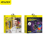AWEI GM11 Wired Gaming Over‑Ear Headset, 50mm Driver 7.1 Surround Sound, USB & 3.5mm Jack,black In Australia - Darrahopens