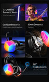 AWEI GM11 Wired Gaming Over‑Ear Headset, 50mm Driver 7.1 Surround Sound, USB & 3.5mm Jack,black