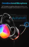 AWEI GM11 Wired Gaming Over‑Ear Headset, 50mm Driver 7.1 Surround Sound, USB & 3.5mm Jack,black