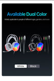AWEI GM11 Wired Gaming Over‑Ear Headset, 50mm Driver 7.1 Surround Sound, USB & 3.5mm Jack,white