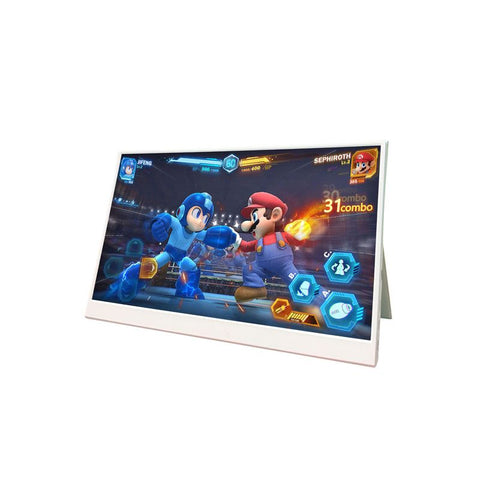 15.6" FHD 1080P Portable Monitor 144Hz 72% sRGB Wired USB-C HDMI External Travel Screen for Laptop Phone Game Consoles，white Cover