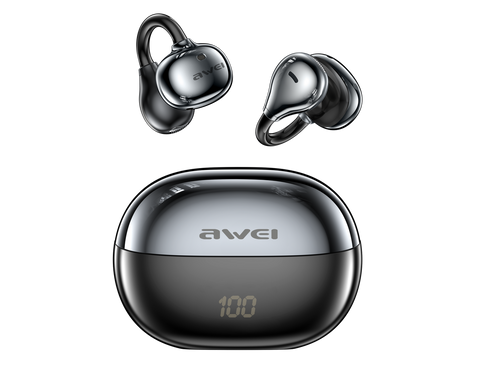 AWEI TZ50 Open Ear Wireless Earbuds with LED Power Display,black In Australia - Darrahopens