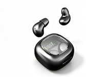 Y19 Mini Hidden Sleep Wireless Bluetooth Earbuds with LED Digital Display，black