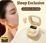 Y19 Mini Hidden Sleep Wireless Bluetooth Earbuds with LED Digital Display，black