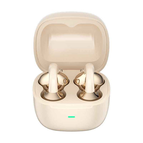Y63 Zero Pressure Open Ear Wireless Earbuds Bluetooth 6.0 Heavy Bass Headphones，Cream Skin In Australia - Darrahopens