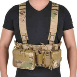 Tactical Chest Vest Rig Bag Field Training Vest Multifunctional Camouflage Strap with Multi-Pocket Outdoor Camping CS Match Pack - Khaki In Australia - Darrahopens
