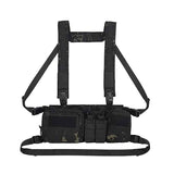 Tactical Chest Vest Rig Bag Field Training Vest Multifunctional Camouflage Strap with Multi-Pocket Outdoor Camping CS Match Pack - Black Camouflage In Australia - Darrahopens