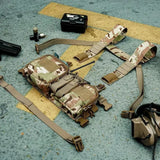 Tactical Chest Vest Rig Bag Field Training Vest Multifunctional Camouflage Strap with Multi-Pocket Outdoor Camping CS Match Pack - Black Camouflage