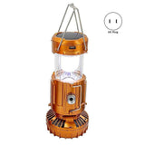 2-in-1 Solar Camping Lantern with LED Light and Adjustable Fan, USB Charging Station Silver In Australia - Darrahopens
