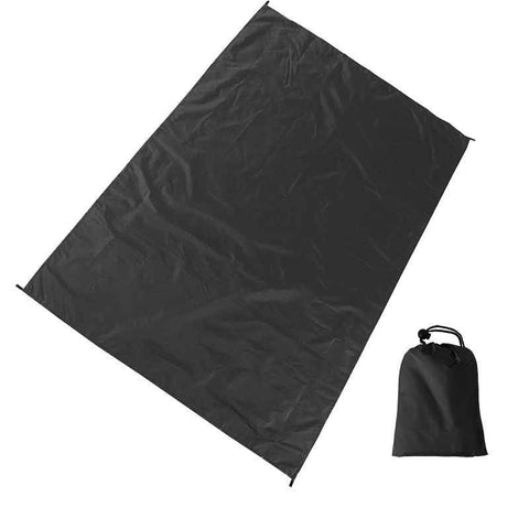 Camping Ground Sheet Waterproof Silver Coated Sunlight Resistant Quick Dry Outdoor Mat - Black 230*140cm In Australia - Darrahopens