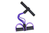 6 Tube Resistance Band Ankle Puller Foot Pedal Fitness Exercise Rope - Purple