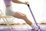 6 Tube Resistance Band Ankle Puller Foot Pedal Fitness Exercise Rope - Purple