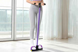 6 Tube Resistance Band Ankle Puller Foot Pedal Fitness Exercise Rope - Purple