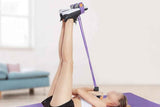 6 Tube Resistance Band Ankle Puller Foot Pedal Fitness Exercise Rope - Purple