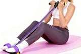 6 Tube Resistance Band Ankle Puller Foot Pedal Fitness Exercise Rope - Purple