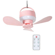 2-in-1 Camping Fan with LED Light Portable Rechargeable Battery Powered Fan with Remote for Tent, Travel, BBQ - Pink In Australia - Darrahopens