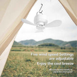 2-in-1 Camping Fan with LED Light Portable Rechargeable Battery Powered Fan with Remote for Tent, Travel, BBQ - Pink In Australia - Darrahopens