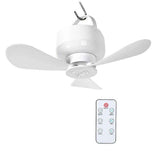 2-in-1 Camping Fan with LED Light Portable Rechargeable Battery Powered Fan with Remote for Tent, Travel, BBQ - White In Australia - Darrahopens