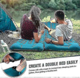 Camping Sleeping Self-inflating Mattress: Thickened Lightweight Single Camping Inflatable Bed And Attachable Double Camping Mat And Compact Inflatable In Australia - Darrahopens