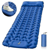 Portable Sleeping Pad, Camping Inflatable Mattress With Pillows, Folding Ultralight Air Cushion For Outdoor Hiking Trekking well - Blue In Australia - Darrahopens