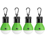 LED Camping Lantern, Super Bright Outdoor Waterproof Light with Hook, Ideal for Hiking, Fishing, Parties, 4-Pack Green