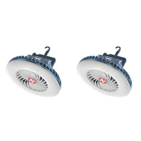 2X Portable Camping Fan with LED USB Rechargeable Battery Operated Fan for Tent Car Emergency In Australia - Darrahopens
