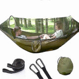 Camping Hammock with Mosquito Net, 1-2 Person, Portable and Lightweight, Pop-up Parachute for Outdoors or Camping