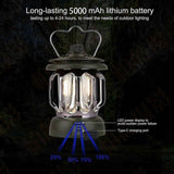 Led Camping Lantern,rechargeable Retro Dimmable Camping Light Waterproof Tent Light For Power Outages Hiking Emergency Fishing - Black