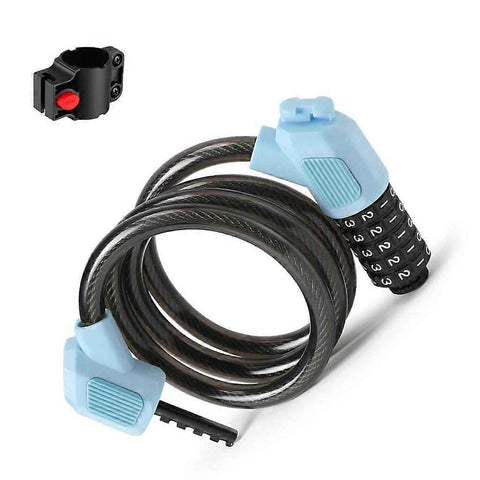 Bike Lock Cable 5Digits Resettable Combination Cable Lock, Bicycles Code Lock - Blue In Australia - Darrahopens