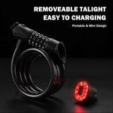 Bicycle Lock with Light 5 Digit Security Password Bike Lock Green