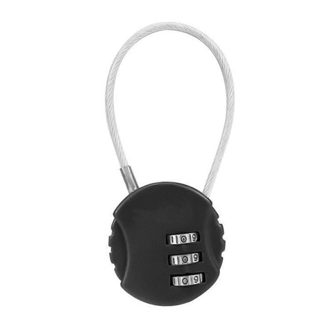 Resettable Travel Cable Lock 3Digit Helmet Lock Multipurpose Electric Bicycle Lock Suitcase Luggage Lock Code Lock Cable -Black In Australia - Darrahopens