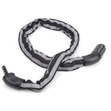 Reflective Black Keyless Bike Antitheft Coded Lock - Five Password Bicycle Cable Lock