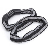 Reflective Black Keyless Bike Antitheft Coded Lock - Five Password Bicycle Cable Lock