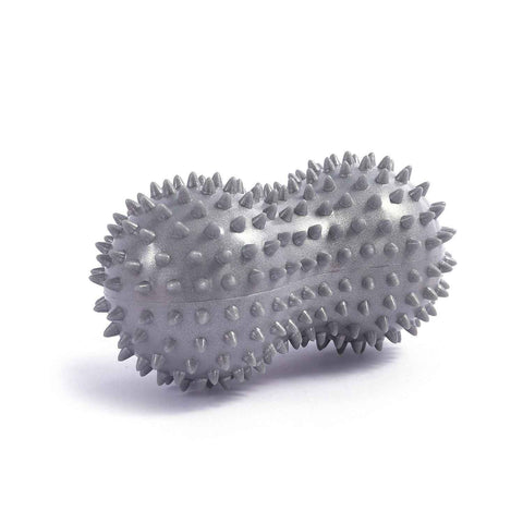 Spiky Peanut Massage Ball Deep Tissue Muscle Roller PVC Foot Massage Ball for Myofascial Release Trigger Point Therapy Yoga Fitness - Gray
