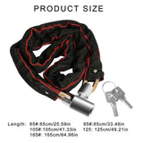 Bicycles Lock Heavy Duty Cycling Locks for Cycle, Motorcycle, Bicycles Locks High Security Bike Chain Lock with 2 Key Multicolor - 165cm In Australia - Darrahopens