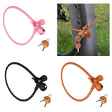Portable Bike Cable Lock with Silicone Cover, Lightweight Anti-Theft Bicycle Security Lock, Cookie Dog Design - Pink In Australia - Darrahopens