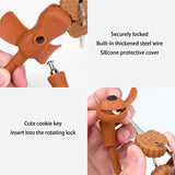 Portable Bike Cable Lock with Silicone Cover, Lightweight Anti-Theft Bicycle Security Lock, Cookie Dog Design - Pink In Australia - Darrahopens